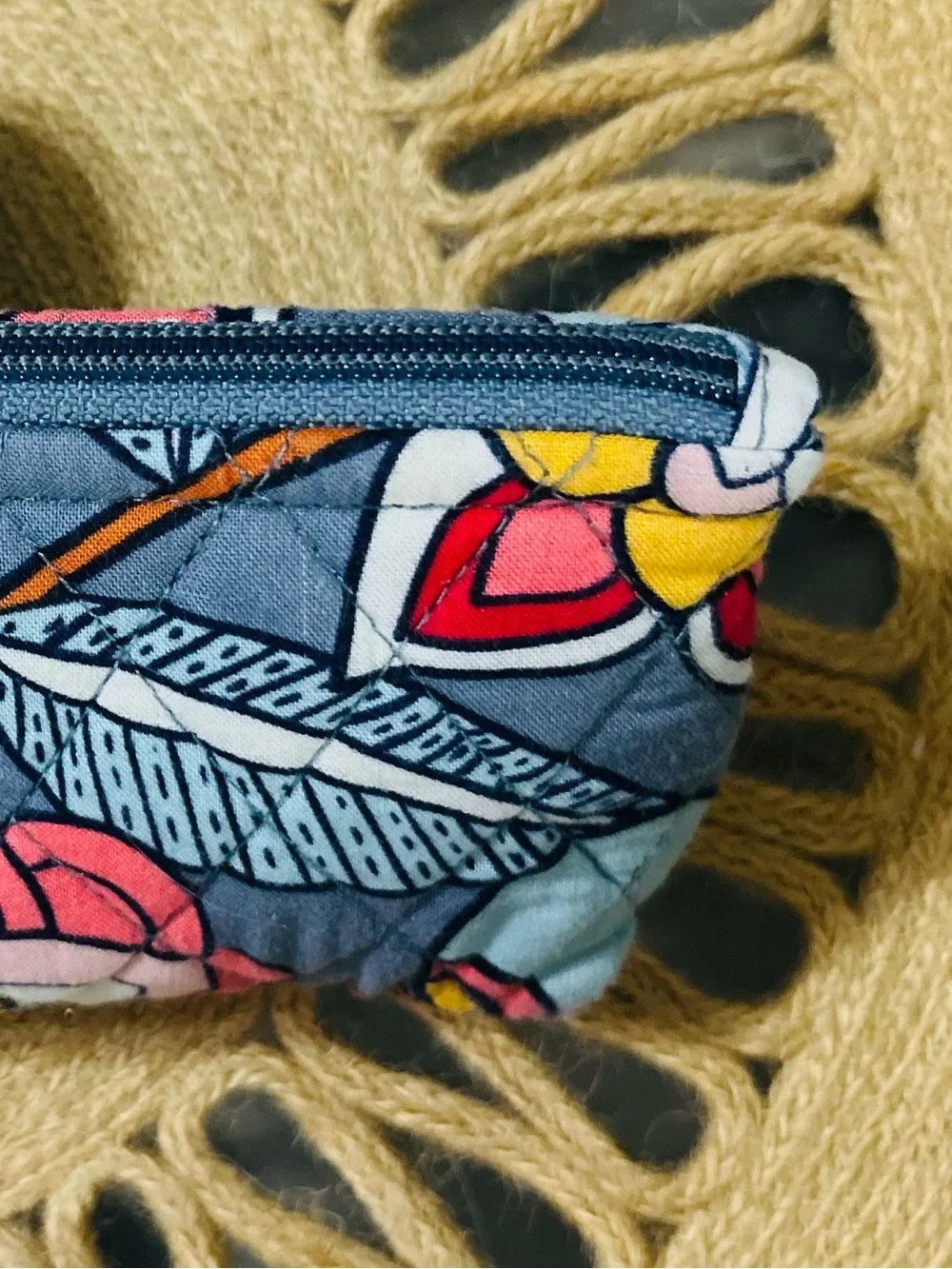 Vera Bradley quilted  cotton  accessory pouch -“Tropical Evening